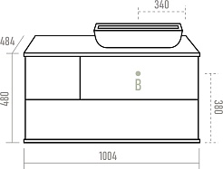 Misty Тумба под раковину Коломбо 100 R подвесная дуб галифакс/антрацит – фотография-7